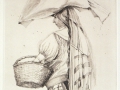Marktfrau von Oaxaca, 1989, Kaltnadel, 32x25 cm
