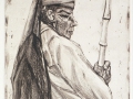 Zuckerrohrverkäuferin in Oaxaca, 1989, Kaltnadel, 32x25 cm