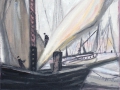 Hafen Wustrow, 2013, Öl auf Leinwand, 60x45 cm