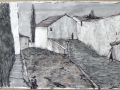 Boulbon, Südfrankreich, 1997, Tusche und Ölkreide, 42x60 cm, 42x60 cm
