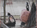 Nach der Regatta, 2004, Tusche und Ölkreide, 20x15 cm