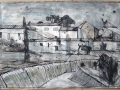Tressan, Südfrankreich, 1995, Pinsel, Feder, Tusche, 42x60 cm